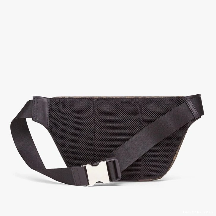 Cheap HOT Fendi FF Fabric Belt Brown In Coffee Bag Motif 0809